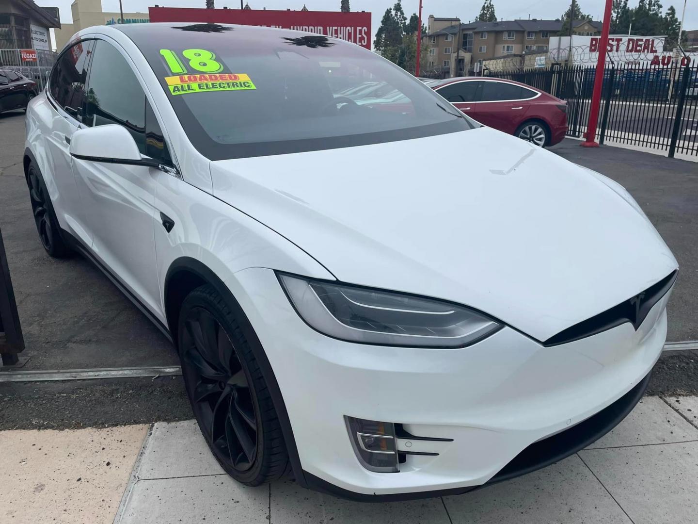 2018 WHITE /BLACK Tesla Model X (5YJXCAE28JF) , located at 744 E Miner Ave, Stockton, CA, 95202, (209) 944-5770, 37.956863, -121.282082 - PLUS TAXES AND FEES - Photo#1